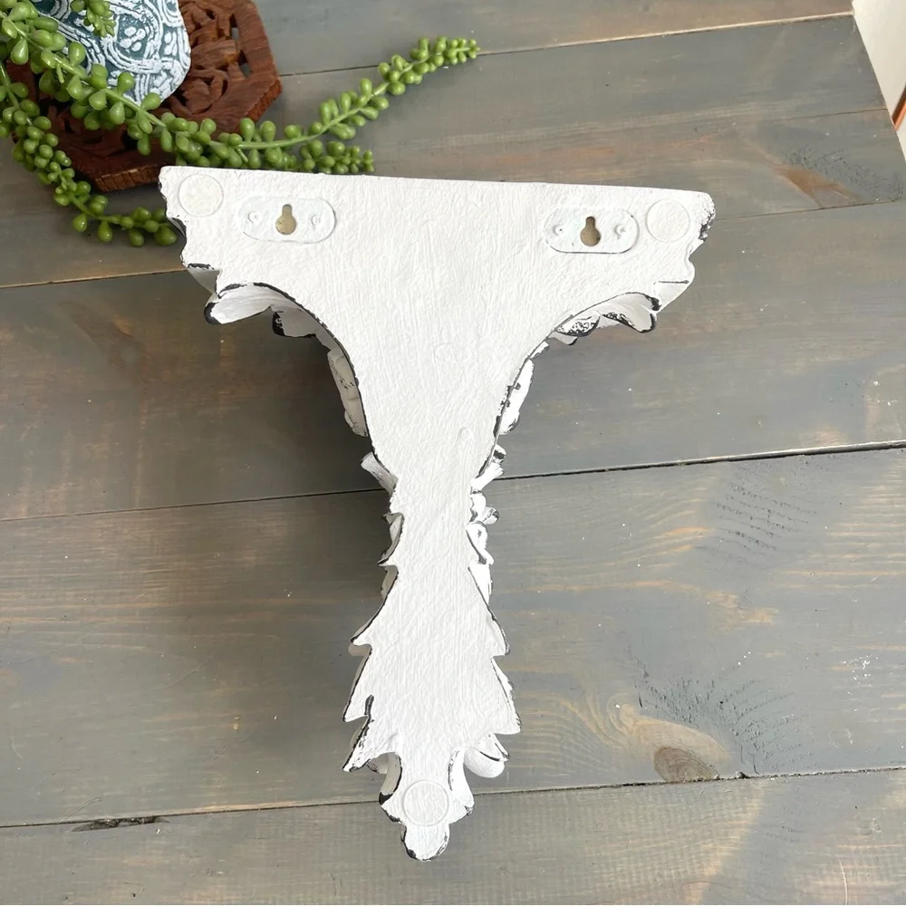 Eclectic Revival Upcycled Hand Painted Decorative Wall Display Shelf White Black